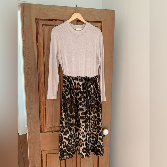 Reborn J | NWT | midi leopard dress | sz XL - Picture 1 of 9